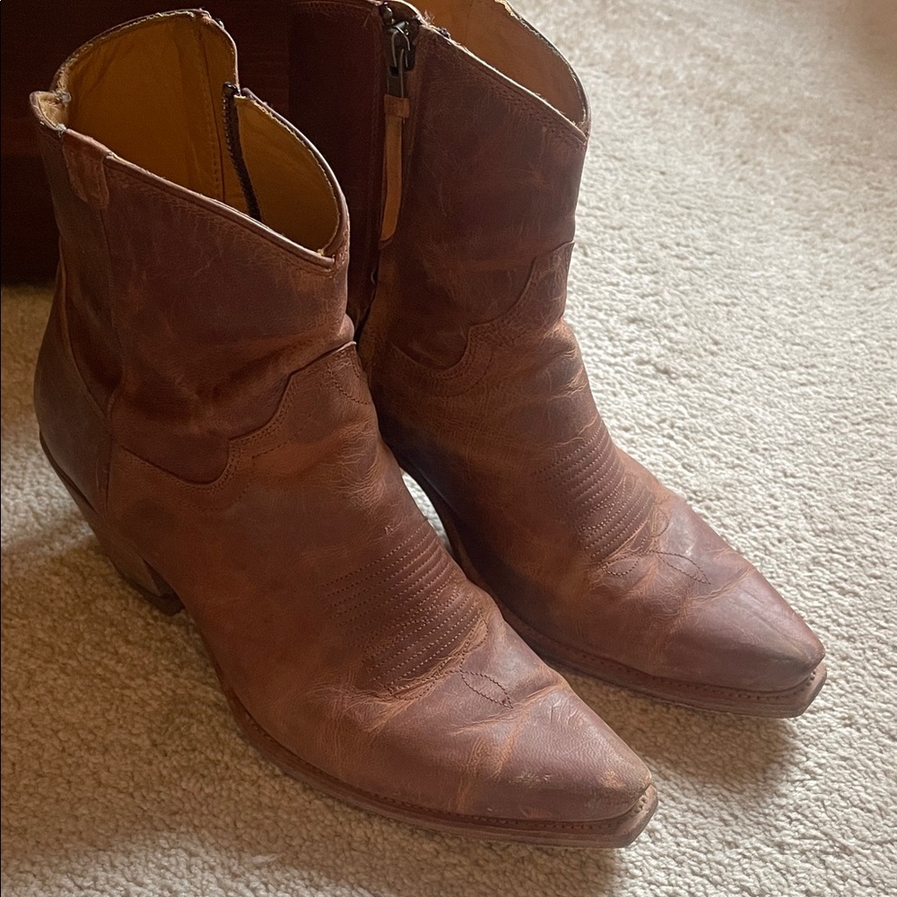 Tecovas Brown Leather Ankle Boots